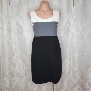 THEORY Audrey Colorblock Fitted Dress w Pockets